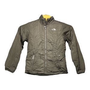 North Face Womens Brown Jacket Full Zip Front Closure Pockets Stand Collar M